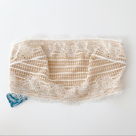 Free People Camila Lace Bandeau Bralette Ivory M - Picture 7 of 15